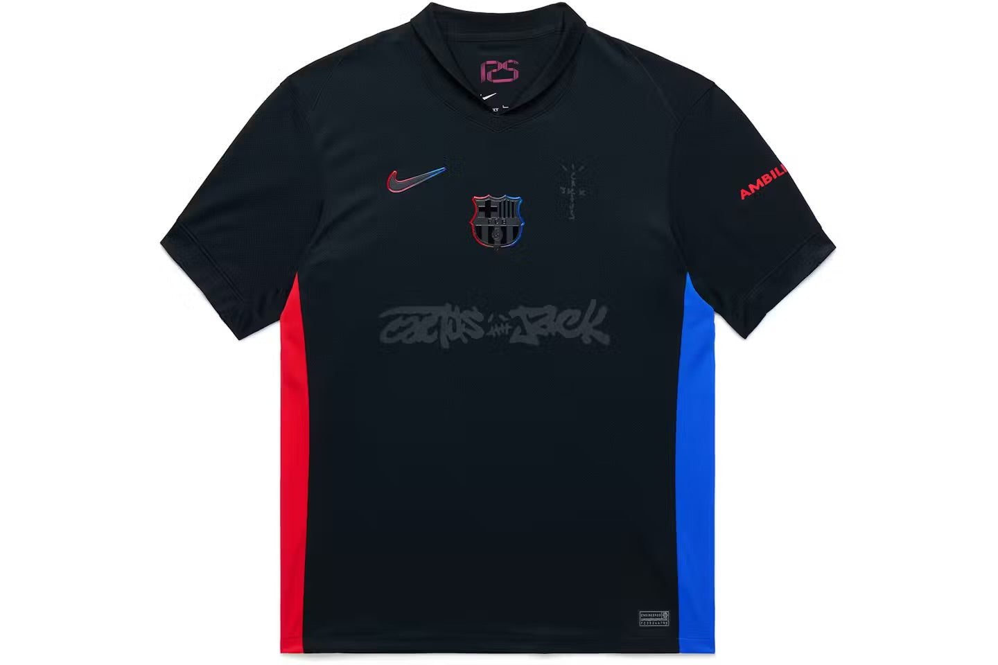 Maillot Travis Scott x FC Barcelone 2024/25 Match Away Cactus Jack noir